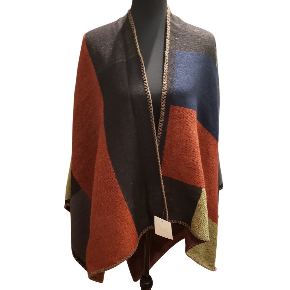 Riah Fashion Plaid Open‎ Front Kimono Cardigan Shawl Wrap